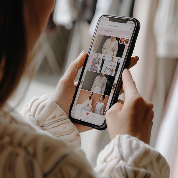 A close-up of a mobile phone screen showcasing the Shein app with several 