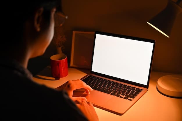 A person sitting at a desk, illuminated by the glow of a laptop screen, intensely focused on browsing the Shein website. She has multiple tabs open and is quickly adding items to her shopping cart. Several notebooks and a pen are beside the laptop, indicating careful planning.
