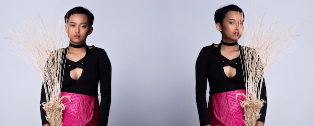 A split image showing two Shein outfits on different body types. One side showcases an outfit on a slim model, while the other side shows the same outfit on a plus-size model. The image aims to illustrate how clothing can look different on various body shapes and sizes, emphasizing the importance of considering body type when making purchasing decisions.