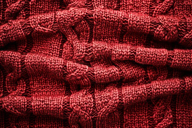 A close-up shot of various knitwear textures including cable knit, ribbed knit, and Aran knit, highlighting the tactile and visual appeal of different knit patterns.