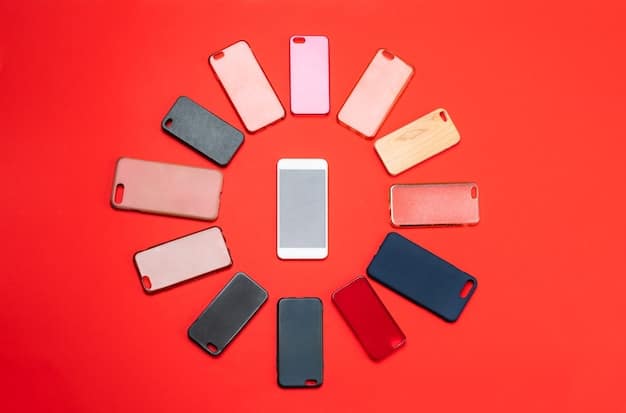 A detailed shot of various personalized phone charms attached to smartphones, showcasing a range of styles including beaded designs, quirky character charms, and minimalist geometric shapes, highlighting the trend's versatility and personal expression.