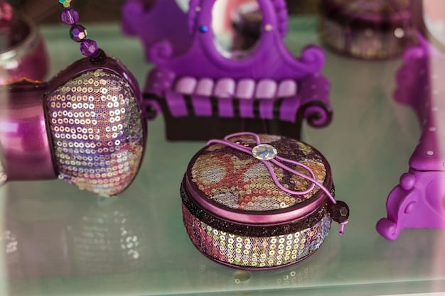 A close-up shot of a variety of statement bags in jewel tones and metallic shades displayed on a shelf, showcasing the range of festive hues available for winter 2025.