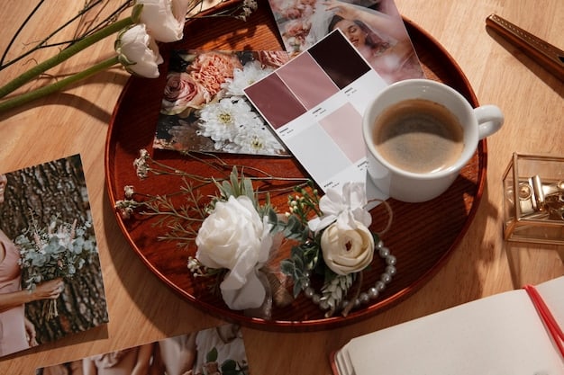 A digital mood board showcasing the Fall 2025 power suit color palette. The board includes swatches of fabric in colors like emerald green, rust orange, deep burgundy, charcoal gray, and mustard yellow. The mood board also features images of autumnal landscapes and textures to inspire the color choices.