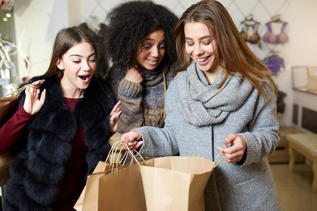 A group of friends gathered with shopping bags from Shein, smiling and exchanging items, symbolizing the benefits of combined orders.