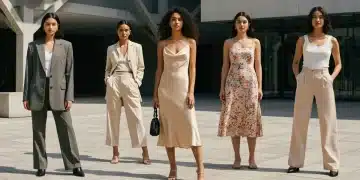 Shein 2026 new arrivals: three women showcasing oversized blazer, midi slip dress, and wide-leg trousers in an urban setting.
