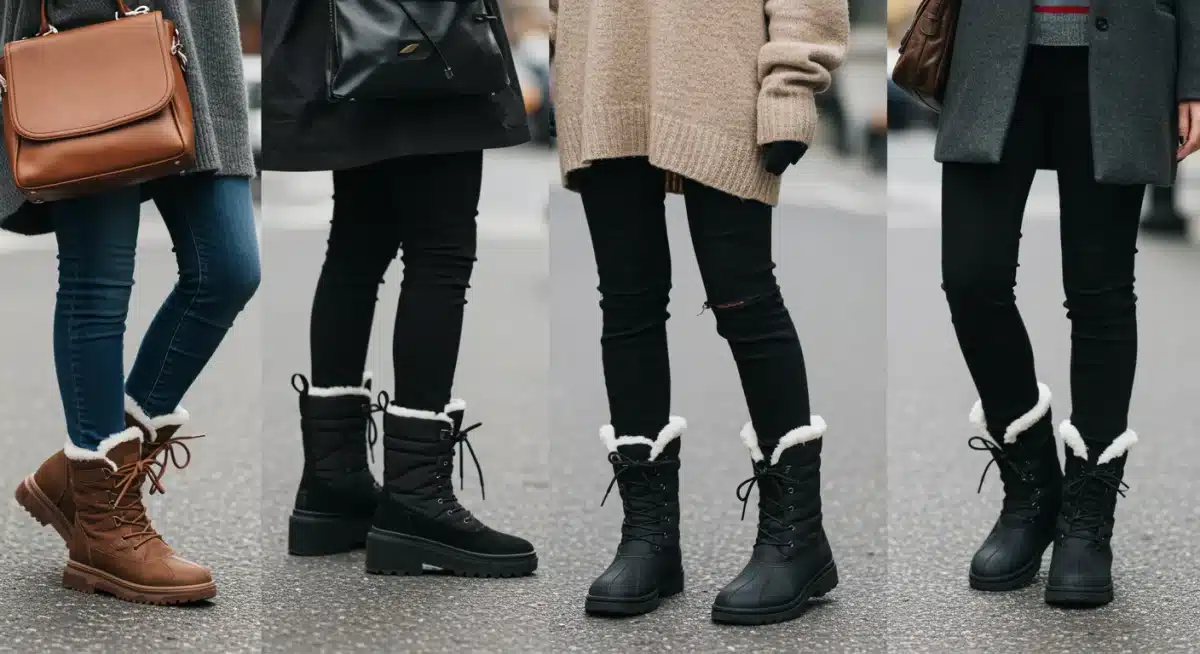 Stylish winter boots integrated into urban fashion for everyday comfort and appeal.