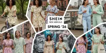 Models wearing colorful, fashionable Shein Spring 2026 outfits, representing new arrivals and US consumer trends.