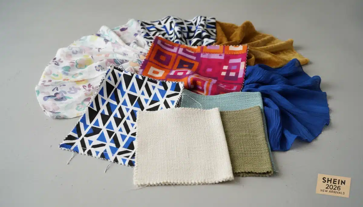 Variety of textile swatches for 2026 Shein new arrivals