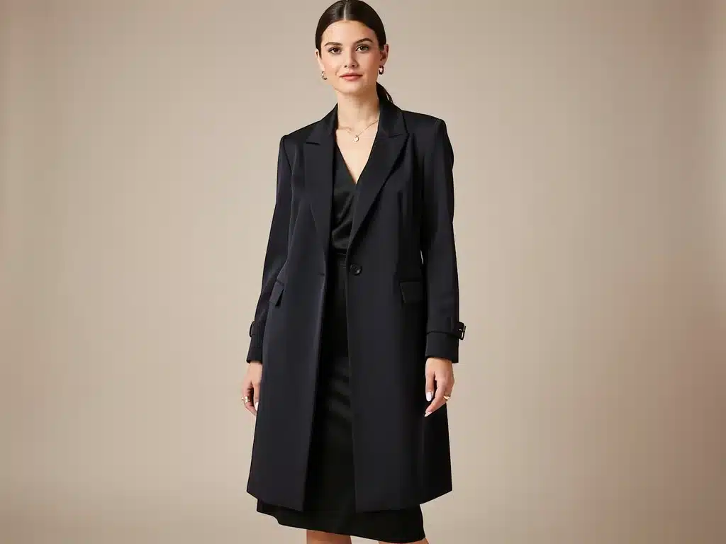 Model wearing a versatile and timeless Shein investment piece like a classic black dress or tailored blazer