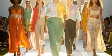 Models showcasing Summer Styling 2026 runway trends with vibrant colors and relaxed silhouettes.