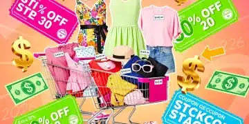 Shein coupon stacking guide with multiple discount codes and fashion items