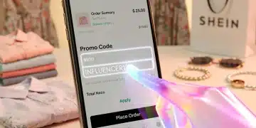 Applying Shein 20% off influencer code at checkout