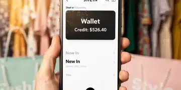 Shein wallet credits displayed on a smartphone screen, indicating future savings